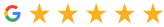 Google logo with five gold stars indicating high customer ratings and reviews for Cronin Dentistry.